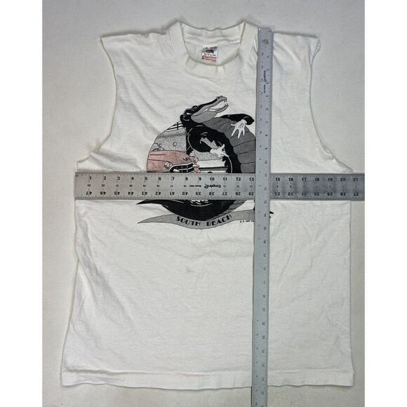 VINTAGE South Beach Miami Alligator Graphic T-shirt Men Large 90s Single Stitch - Picture 9 of 9